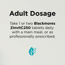 Blackmores ZinvitC250 50 Tablets
