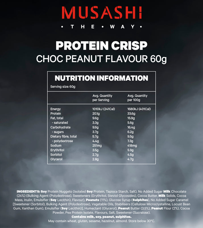 Musashi Protein Crisp Bar Chocolate Peanut 60g