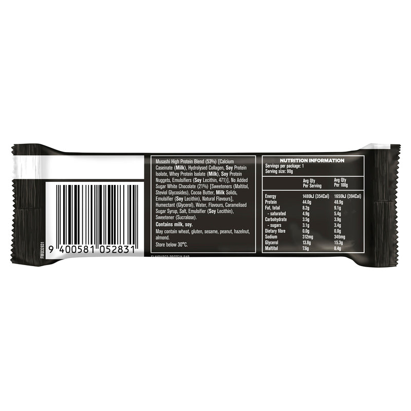 Musashi High Protein Bar White Chocolate Caramel 90g