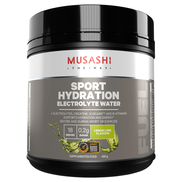 Musashi Sport Hydration Electrolyte Water Lemon Lime Flavour 450g