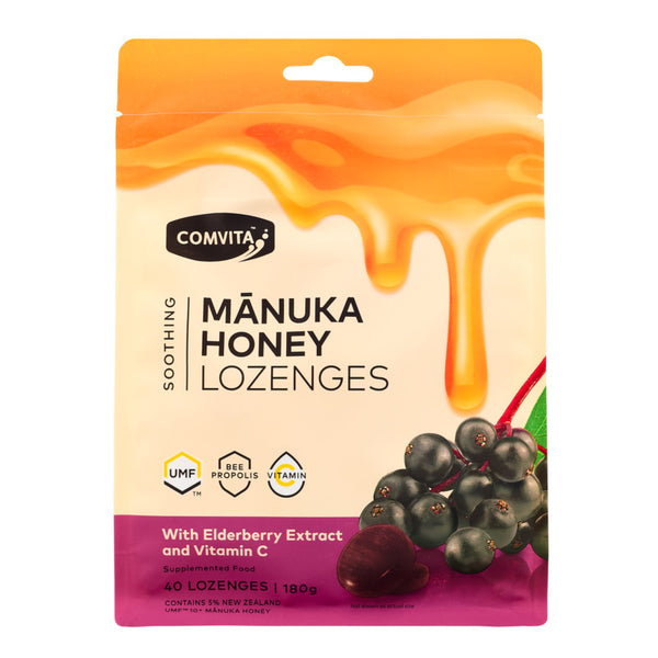 Comvita Elderberry Soothing Manuka Honey 40 Lozenges