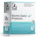Biome Daily Kids Probiotic packaging with cartoon characters on a white background