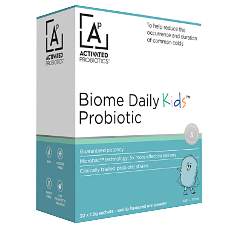 Box of Activated Probiotics Biome Daily Kids Probiotic on a white background
