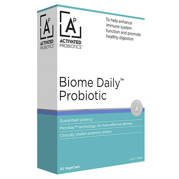Box of Activated Probiotics Biome Daily Probiotic on a white background