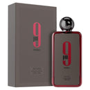 Afnan 9PM Rebel Eau de Parfum 100ml with its brown/red box on a white background