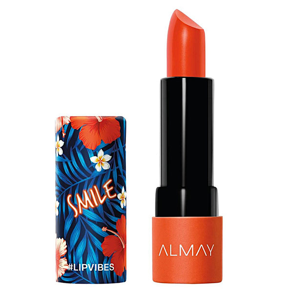 Almay lipstick with floral packaging on a white background