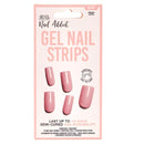 Nail Addict Gel Nail Strips in the shade Mocha Latte, packaged on a light pink card with five sample nail tips shown on the front.