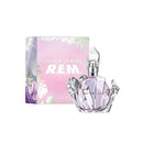 Ariana Grande R.E.M. perfume bottle and packaging on a white background
