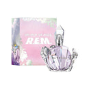 Ariana Grande R.E.M. perfume bottle and packaging on a white background