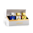 Set of three perfume bottles in a box with 'Armaf' branding on a white background