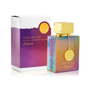 Unboxed 'club de nuit' perfume bottle with packaging on a white background