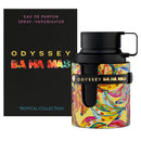 Odyssey Ba Ha Mas tropical collection eau de parfum spray with colorful design and black cap.