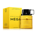 Odyssey Mega Eau de Parfum with yellow packaging on a white background
