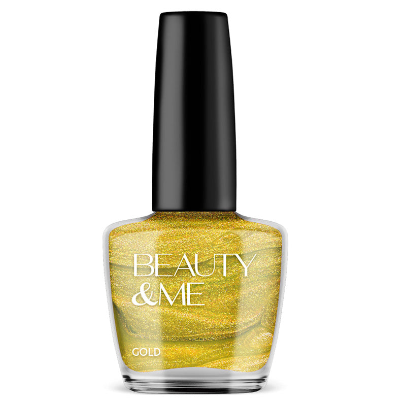 Beauty & Me Nail Polish 12ml - 47 'Gold' Two Tone Metallic Gold