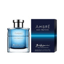 Baldessarini Ambre Eau Fraçé perfume bottle and packaging on a white background