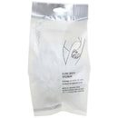 A white plastic pouch of basica Luxe Bath Sponge with a silver metallic header and a black line drawing of a hand holding a sponge.