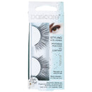 Basicare Styling Eyelashes reusable oil-based false eyelashes in their retail packaging, featuring a pair of black lashes on a white and light blue card.