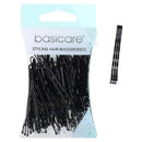 Basicare Bobby Pins Black 5cm 80 Pieces on a white background