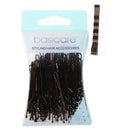 Basicare Bobby Pins Brown 5cm 80 Pieces on a white background