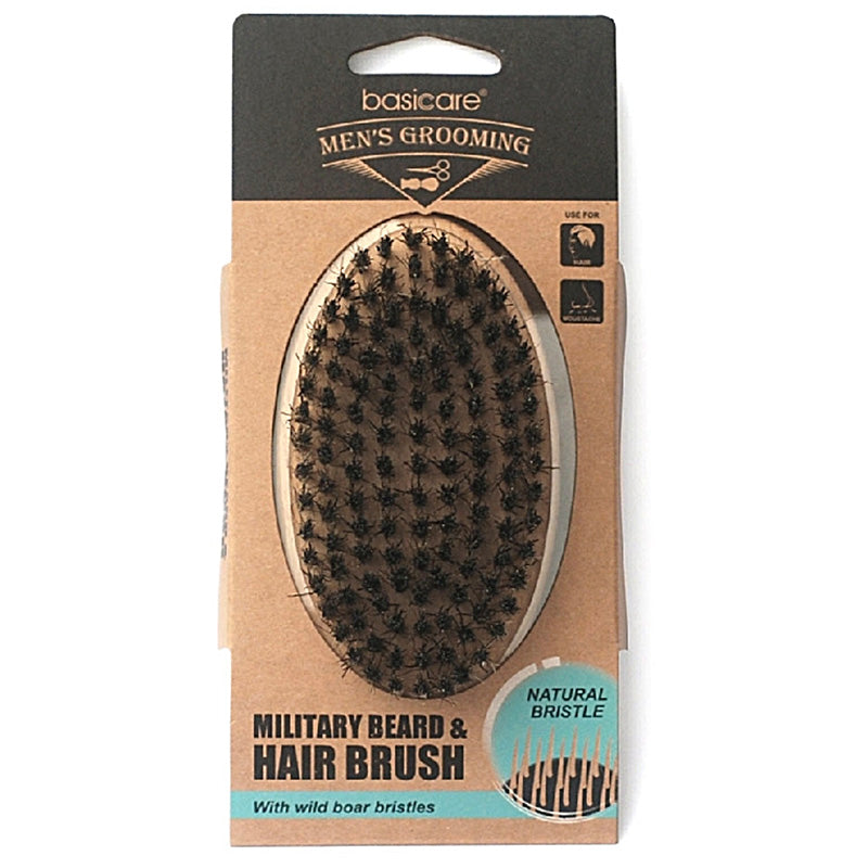 Basicare Men's Grooming Military Beard & Hair Brush