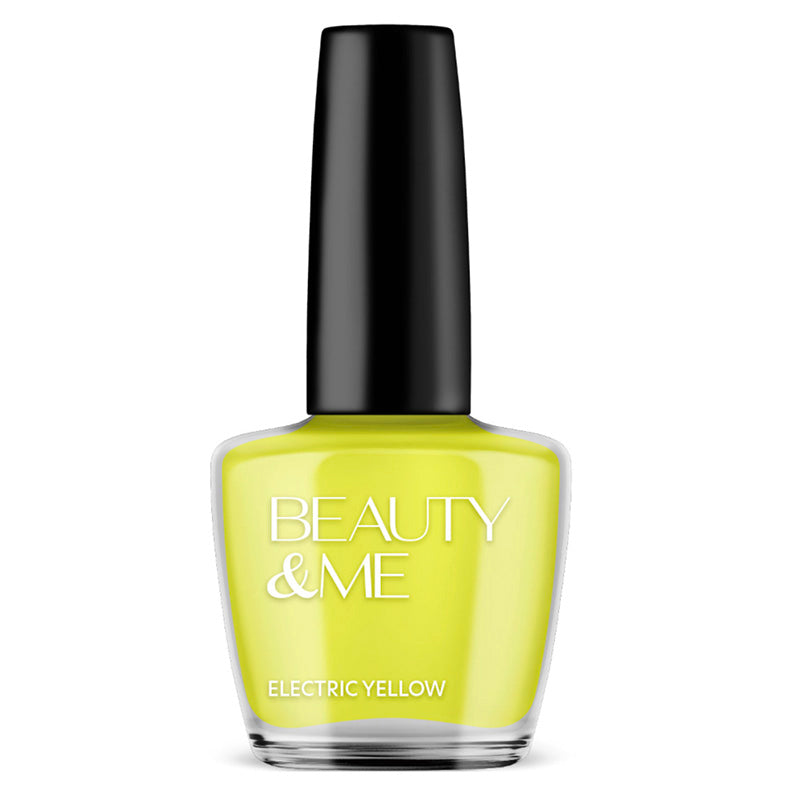 Beauty & Me Nail Polish 12ml - 77 'Electric Yellow' Flouro Style Yellow