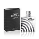 David Beckham Respect perfume bottle and packaging on a white background