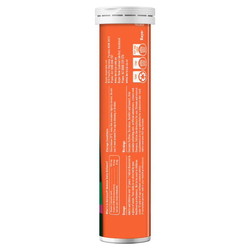 Berocca Immune Daily Defence Vitamin C, D and Zinc, Blackcurrant Flavoured Effervescent Tablets 30 Pack