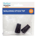 Packaging of Better HomeCare walking stick tips with two black tips inside.