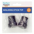 Packaging of walking stick tips with 'Better HomeCare' branding on a white background