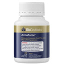 BioCeuticals ArmaForce dietary supplement bottle with a white cap and a label featuring navy blue, gold, and white sections.