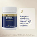 BioCeuticals Women's Essentials supplement bottle with text on a beige background