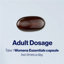 Brown capsule with text on a light blue background