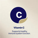 Vitamin C logo with text on a beige background