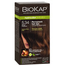 BioKap Nutricolor Delicato 5.34 Honey Chestnut Permanent Hair Dye on a white background