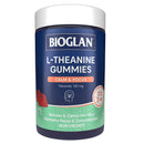 Bottle of Bioglan L-Theanine gummies on a white background