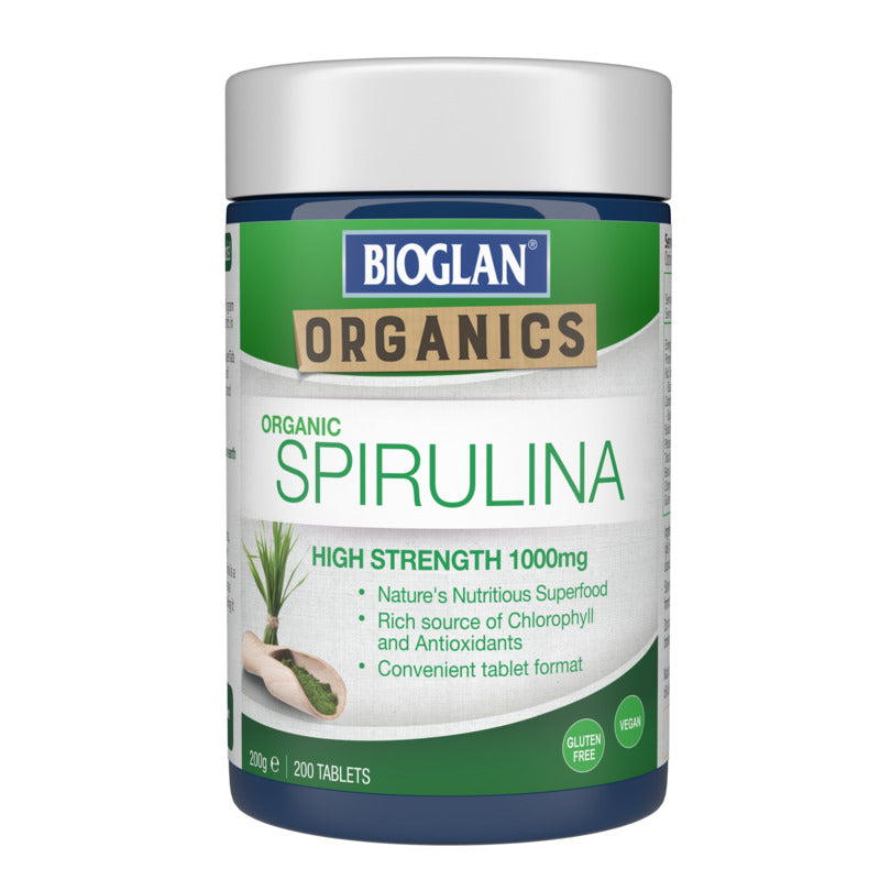Bioglan Organics Spirulina 1000mg 200 Tablets