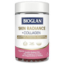 Bioglan Skin Radiance + Collagen supplement bottle on a white background