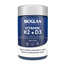 Bioglan Vitamin K2 + D3 supplement container on a white background