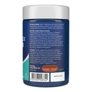 Supplement bottle label with directions and product details on a white background