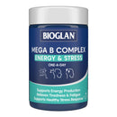 Bioglan Mega B Complex supplement container on a white background