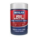 Bioglan Red Krill Oil ultra strength 2000mg supplement container on a white background