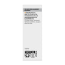 Back label of a product with contact information and recycling symbols on a white background