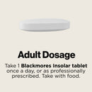 Blackmores Insolar tablet with dosage instructions on a light beige background