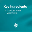 List of key ingredients on a teal background with a logo.