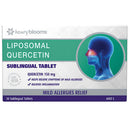 Box of Liposomal Quercetin sublingual tablets by Henry Blooms on a white background