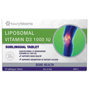 Box of Liposomal Vitamin D3 1000 IU sublingual tablets by Henry Blooms on a white background