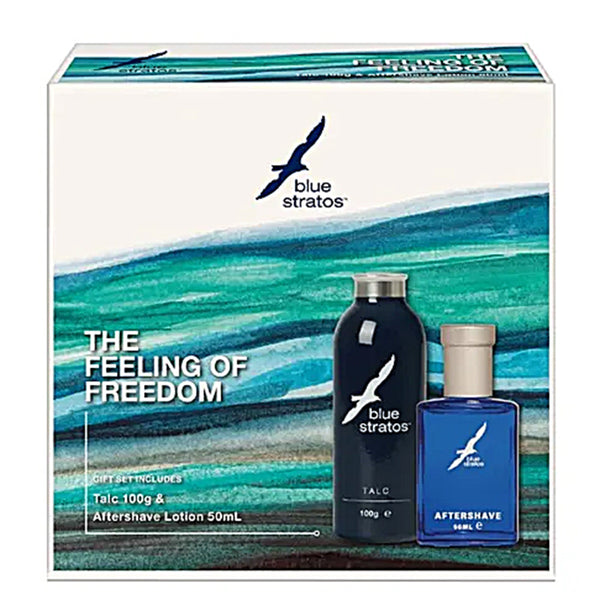 Blue Stratos 50ml After Shave & 100g Talc