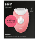 Braun SilkÞlpéil 3 epilator packaging with pink device on a black background
