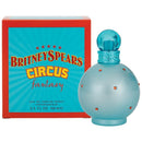 Bottle of Britney Spears Circus Fantasy Eau de Parfum with a blue cap and a red box packaging with the product name and volume information.