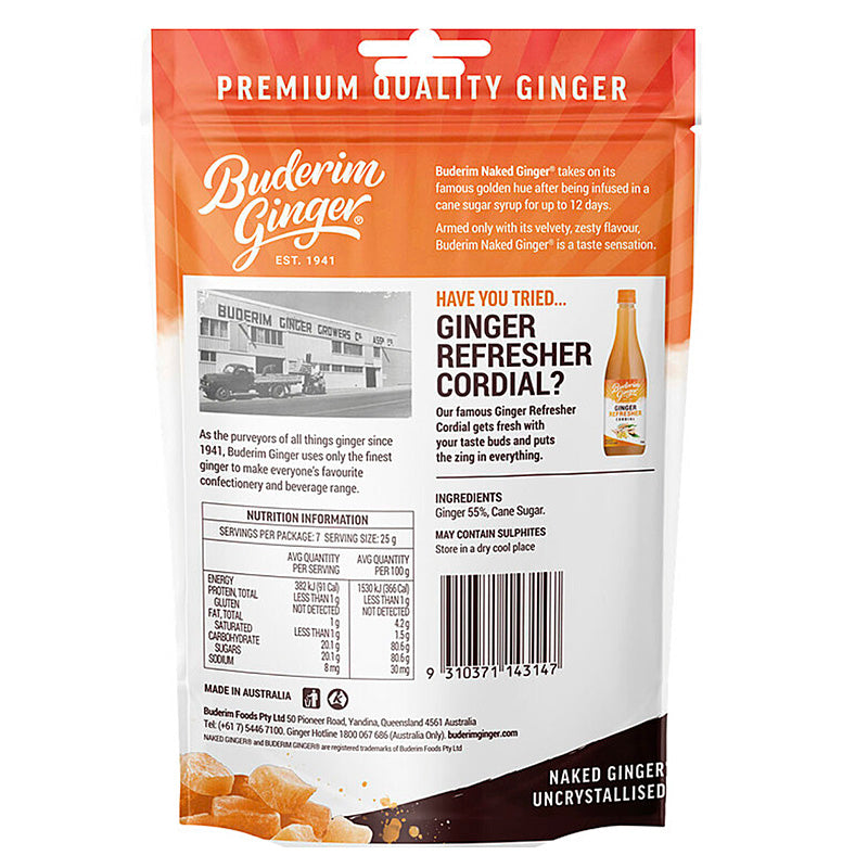 Buderim Ginger Naked Ginger Pouch 175g